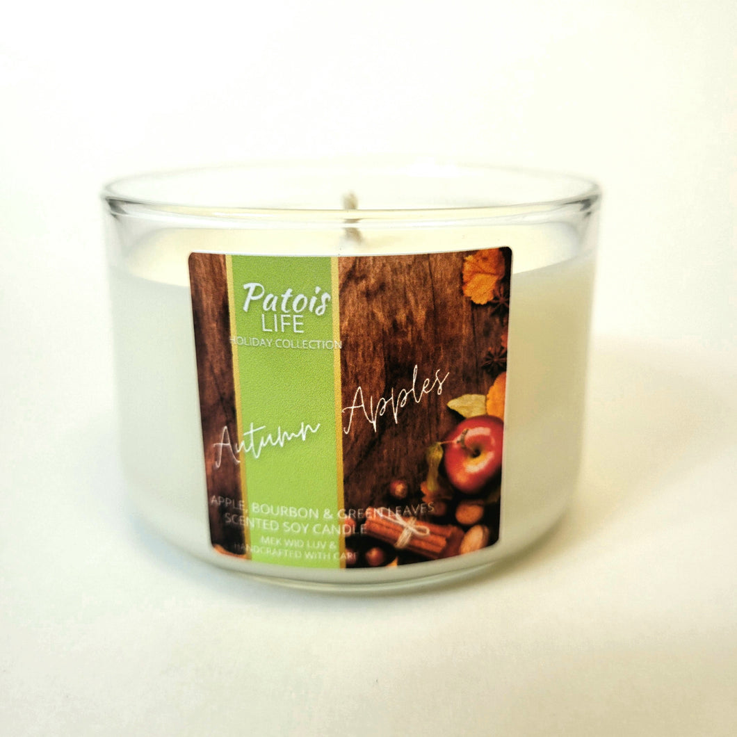 Autumn Apples | Apple, Bourbon & Green Leaves Scented Soy Candle 4 oz.